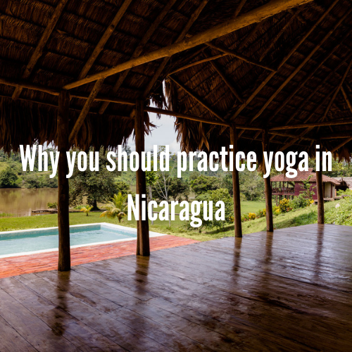 The yoga deck at Guacimo Lodge with the swimming pool in the background